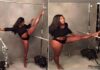 Look at 15 Serena Williams’ jaw-dropping private Split Pictures…. suspending herself on two bars Serena Williams flaunts abs as she splits on air